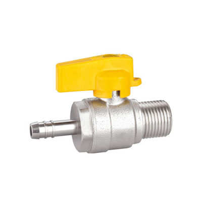 Valvola a sfera d'ottone liscia del gas con la valvola maschio della guarnizione del connettore X PTFE del tubo flessibile