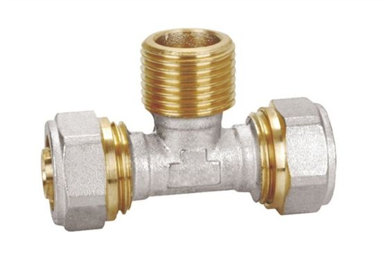 PF5007 Messina Pex -al-pex Maschio Tee Pressure Max 25 Bar Threaded ISO228/1 16X1/2