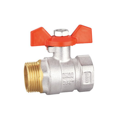 Valvola a sfera in ottone da 1 pollice filettata BV1031-MF Superficie Boby Nickel in ottone forgiato